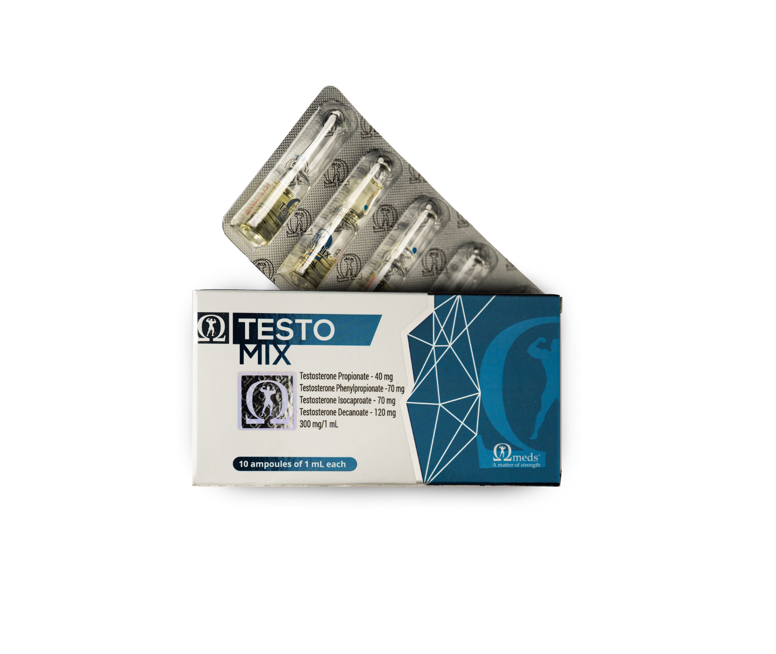 Omega Meds - TESTOSTERONE MIX  10amp. x 300mg/1mL